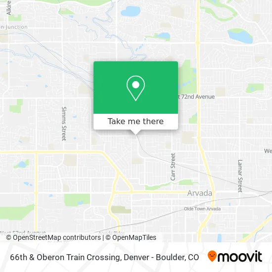 66th & Oberon Train Crossing map