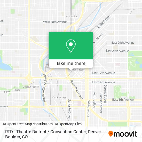 RTD - Theatre District / Convention Center map