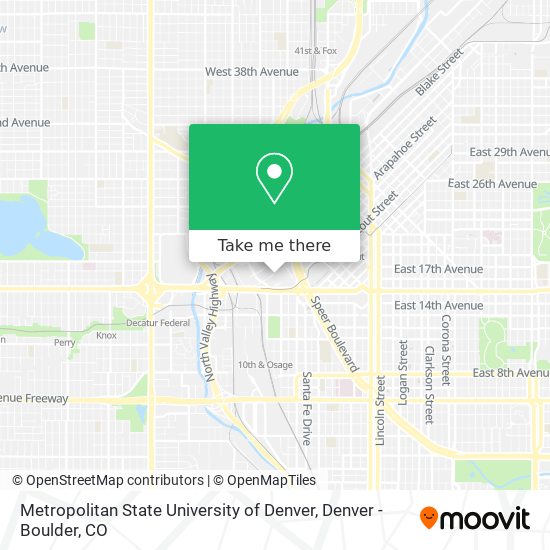 Metropolitan State University of Denver map