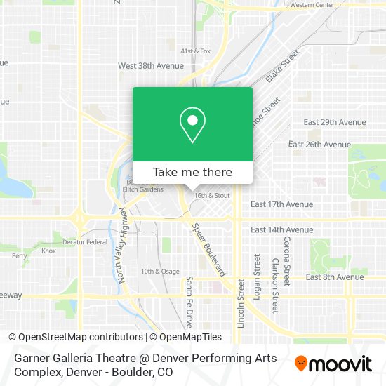 Mapa de Garner Galleria Theatre @ Denver Performing Arts Complex