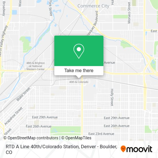 RTD A Line 40th / Colorado Station map