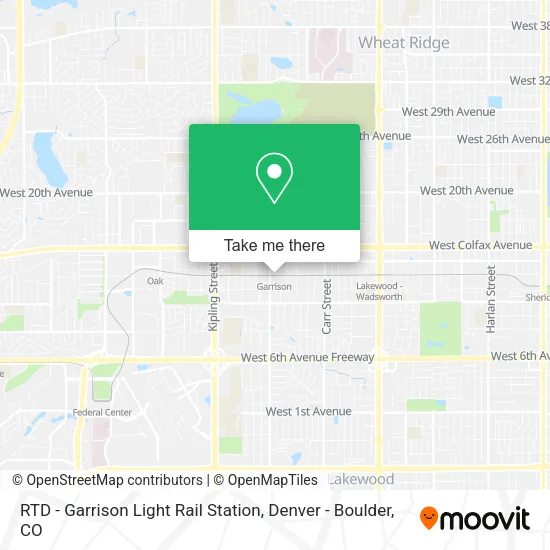 Mapa de RTD - Garrison Light Rail Station