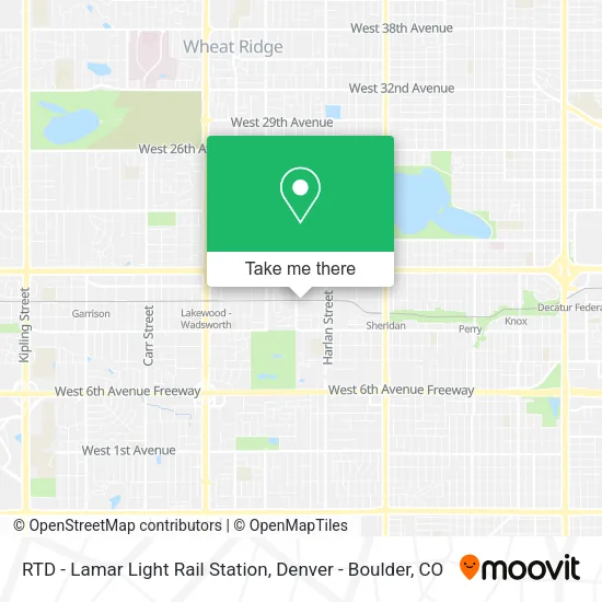 Mapa de RTD - Lamar Light Rail Station