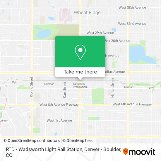 RTD - Wadsworth Light Rail Station map