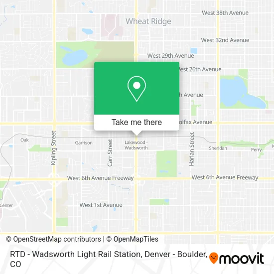 Mapa de RTD - Wadsworth Light Rail Station