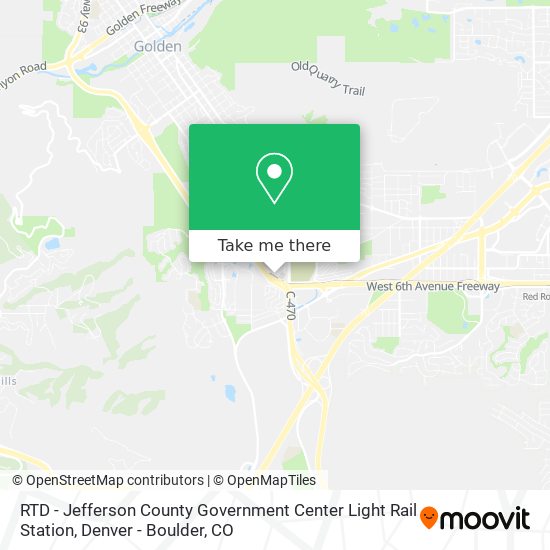 RTD - Jefferson County Government Center Light Rail Station map