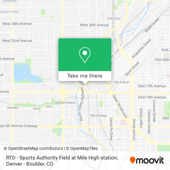 Mapa de RTD - Sports Authority Field at Mile High station