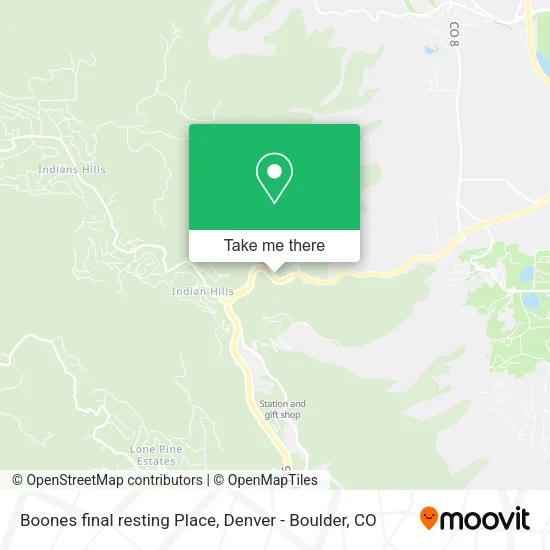 Boones final resting Place map