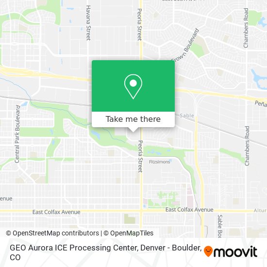 Mapa de GEO Aurora ICE Processing Center