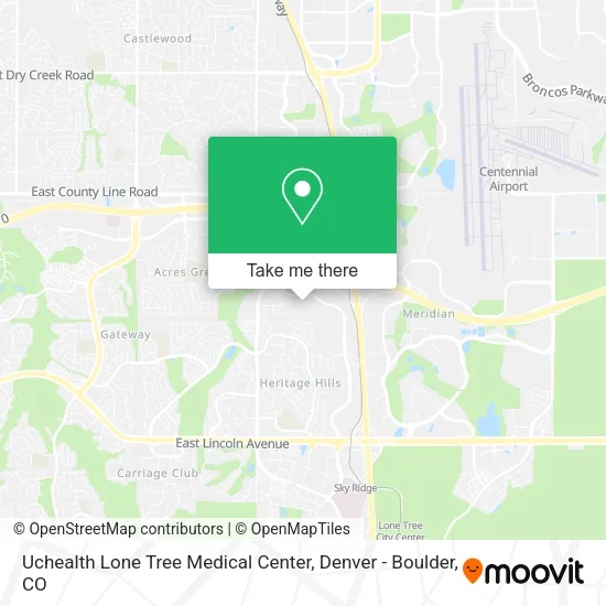 Mapa de Uchealth Lone Tree Medical Center
