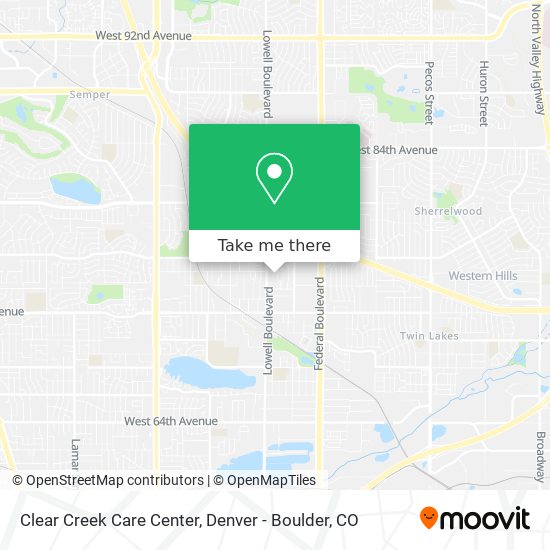 Clear Creek Care Center map