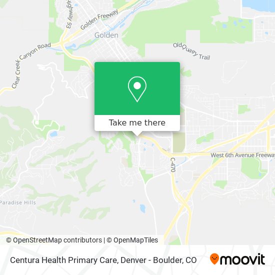 Centura Health Primary Care map