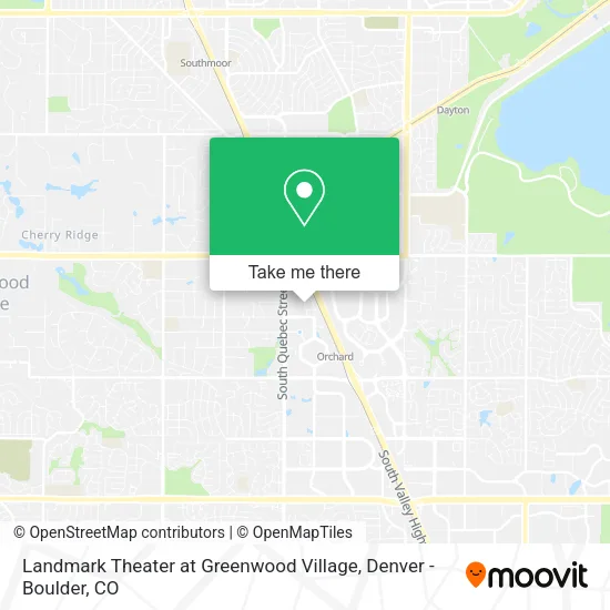 Landmark Theater at Greenwood Village map