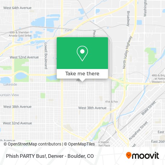 Mapa de Phish PARTY Bus!