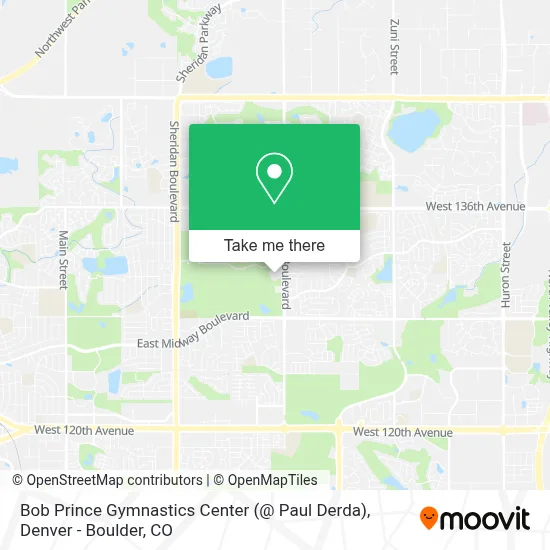 Bob Prince Gymnastics Center (@ Paul Derda) map