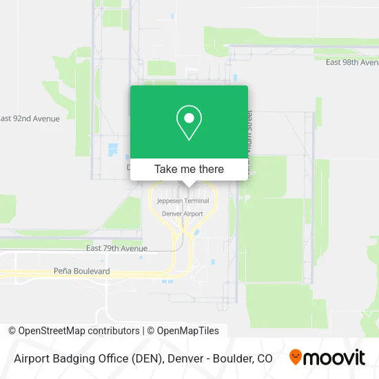 Airport Badging Office (DEN) map
