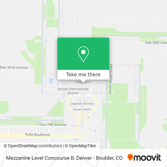Mezzanine Level Concourse B map