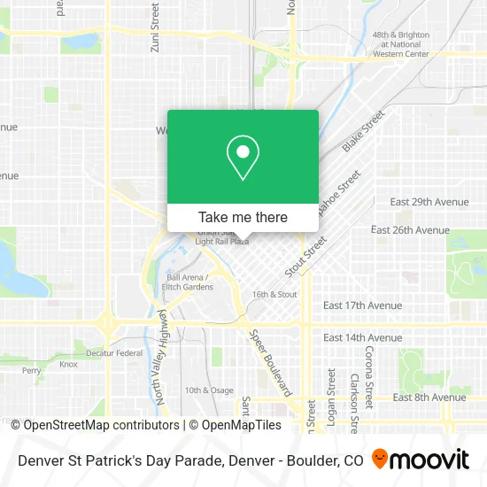 Mapa de Denver St Patrick's Day Parade