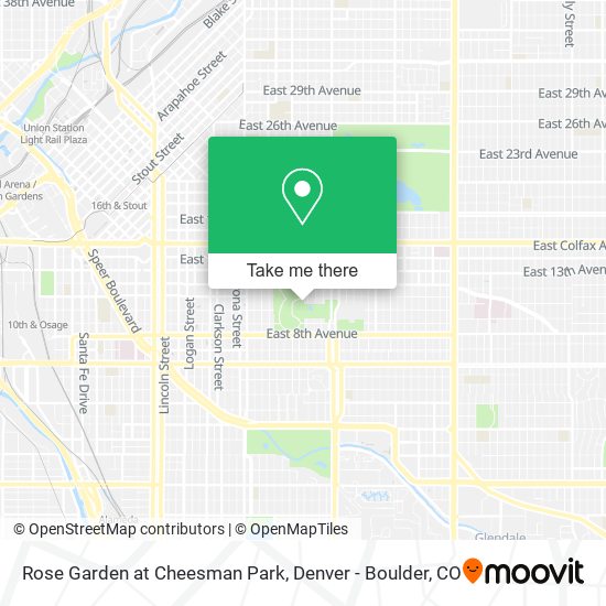 Mapa de Rose Garden at Cheesman Park