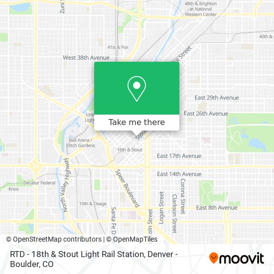 RTD - 18th & Stout Light Rail Station map