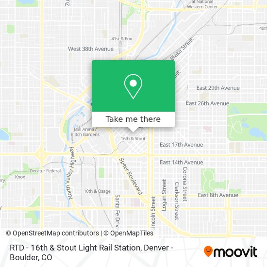 Mapa de RTD - 16th & Stout Light Rail Station