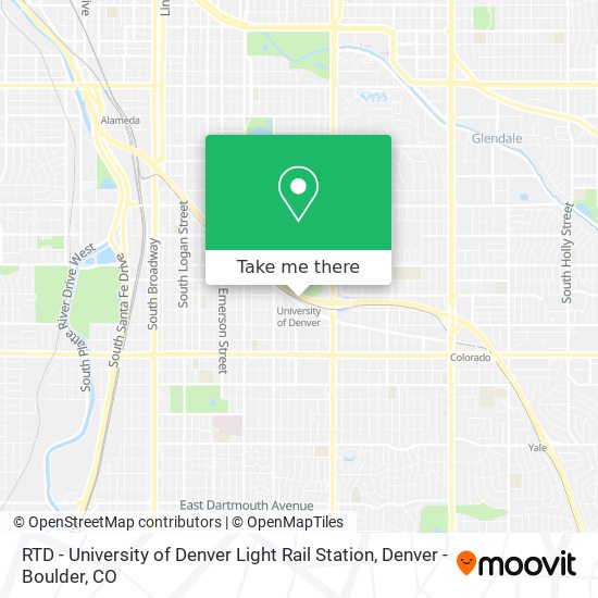 RTD - University of Denver Light Rail Station map