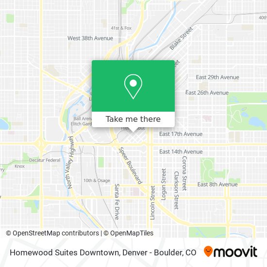 Mapa de Homewood Suites Downtown