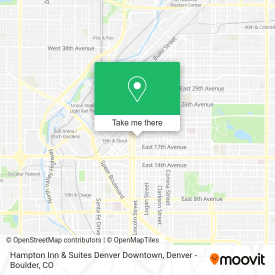 Hampton Inn & Suites Denver Downtown map