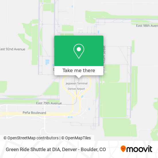 Mapa de Green Ride Shuttle at DIA