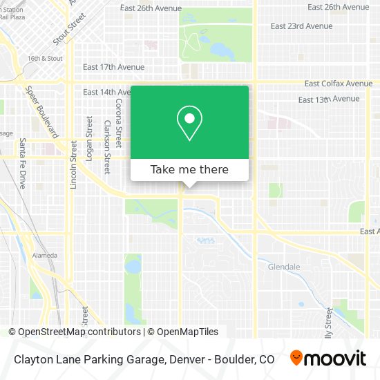 Clayton Lane Parking Garage map