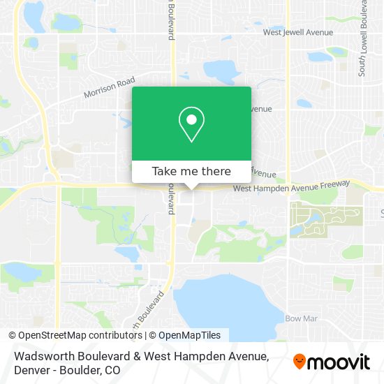Wadsworth Boulevard & West Hampden Avenue map