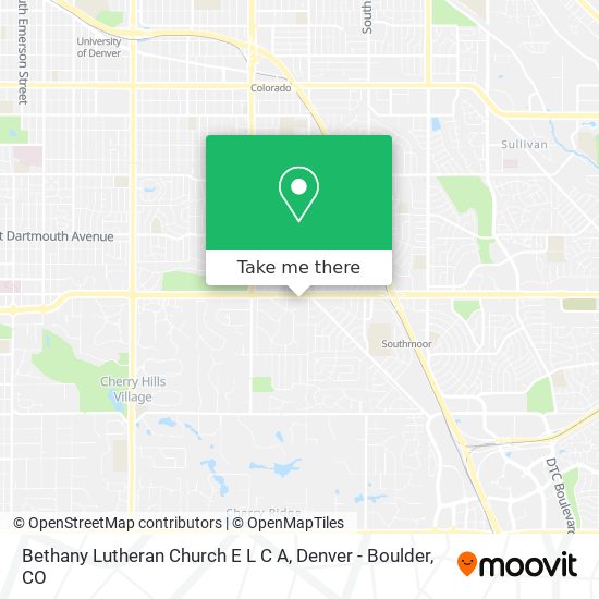 Bethany Lutheran Church E L C A map