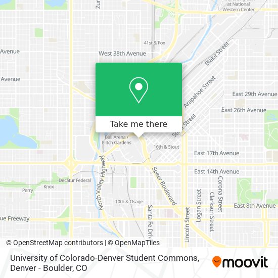 University of Colorado-Denver Student Commons map