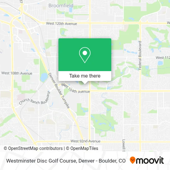 Westminster Disc Golf Course map