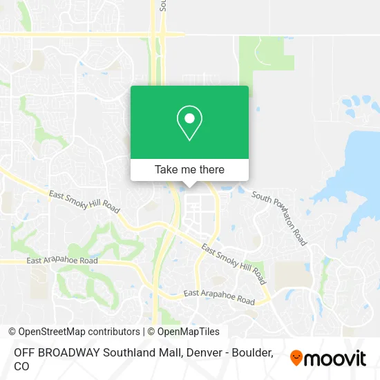 OFF BROADWAY Southland Mall map