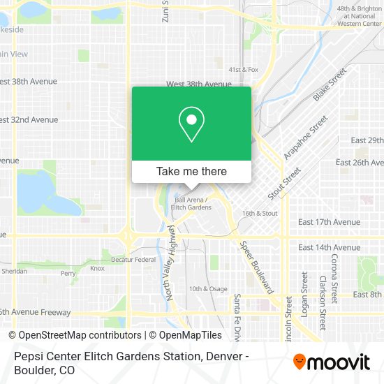 Mapa de Pepsi Center Elitch Gardens Station