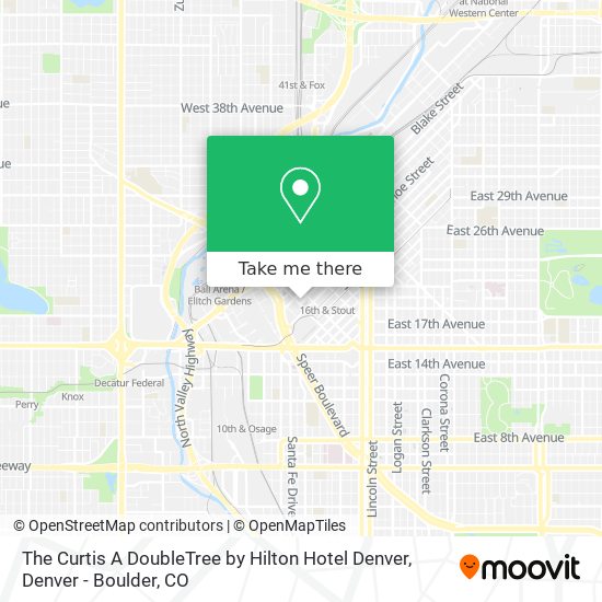 The Curtis A DoubleTree by Hilton Hotel Denver map