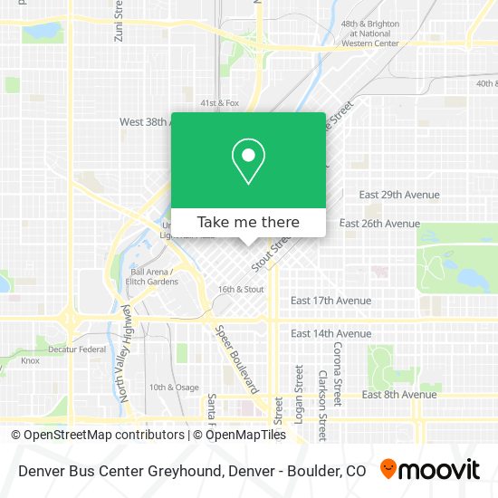 Denver Bus Center Greyhound map