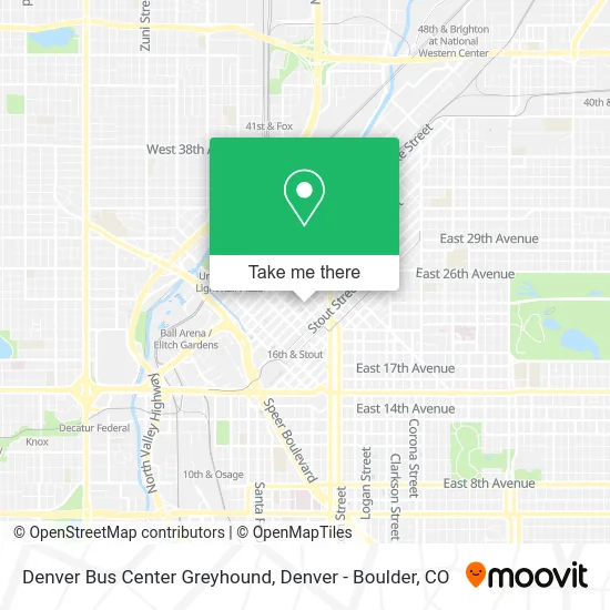 Denver Bus Center Greyhound map
