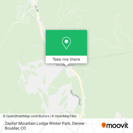 Mapa de Zephyr Mountain Lodge Winter Park