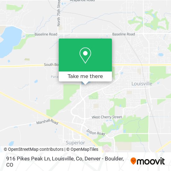 Mapa de 916 Pikes Peak Ln, Louisville, Co