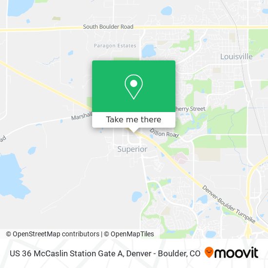 Mapa de US 36 McCaslin Station Gate A