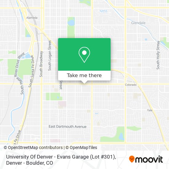 Mapa de University Of Denver - Evans Garage (Lot #301)