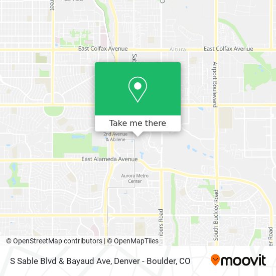 S Sable Blvd & Bayaud Ave map