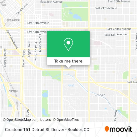 Mapa de Crestone 151 Detroit St