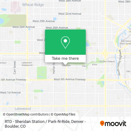 RTD - Sheridan Station / Park-N-Ride map