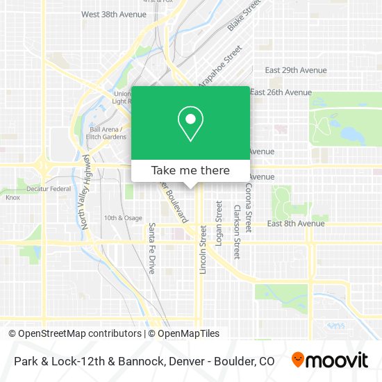 Park & Lock-12th & Bannock map