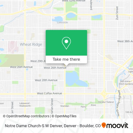 Mapa de Notre Dame Church-S W Denver