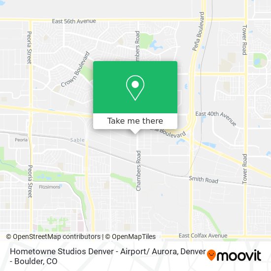 Mapa de Hometowne Studios Denver - Airport/ Aurora