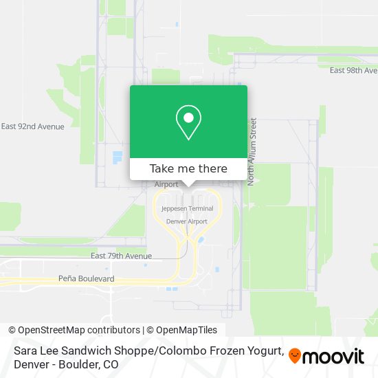 How to get to Sara Lee Sandwich Shoppe / Colombo Frozen Yogurt in Denver by  Bus or Train?